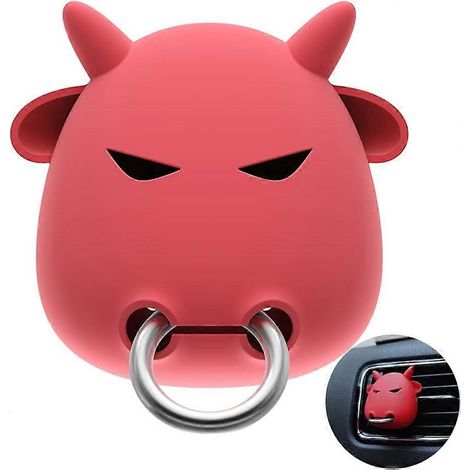 Désodorisant mignon pour voiture, pince à air amusante pour grille d'aération, décoration pour grille d'aération automobile, peut également servir d'aimant pour réfrigérateur - Taureau diabolique (1/5)
