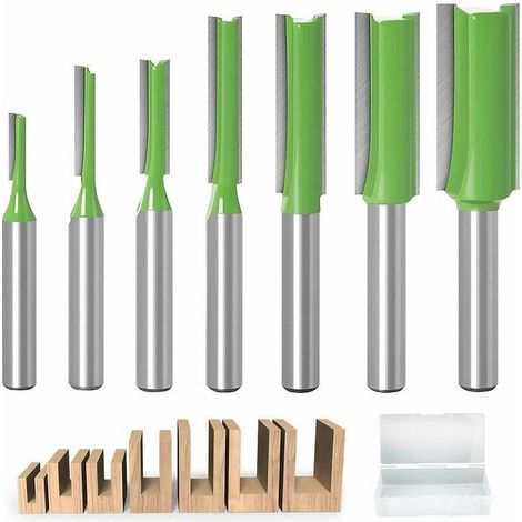 Couteau droit à double tranchant à simple tranchant tête de coupe fraise à bois ensemble de 7 ensembles de 6 poignées (1/4)