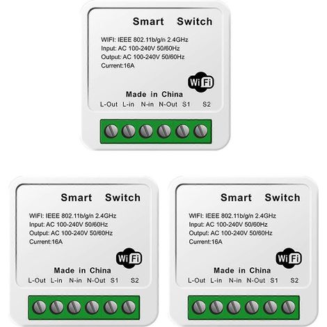 interrupteurs Tuya 16A MINI Wifi DIY unidirectionnels avec minuterie et relais pour l'automatisation et le travail intelligent (1/5)