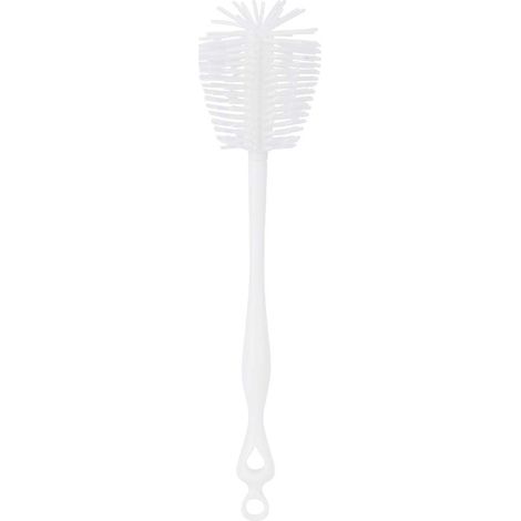 Brosse de nettoyage biberon Silicone alimentaire Manche antidérapant Crochet suspendu Blanc Bleu Rouge 6.5x28cm (1/5)