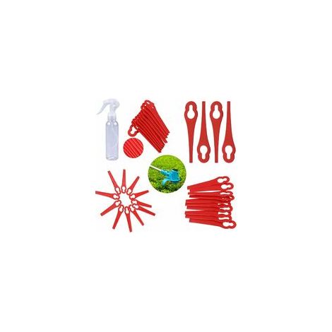 Confezione da 150 lame di ricambio in plastica per tagliaerba Florabest LIDL, lame di ricambio in plastica per taglio erba, lame per tagliaerba, foro grande 10 mm, foro piccolo 5 mm (10x5 mm) - Crezuo