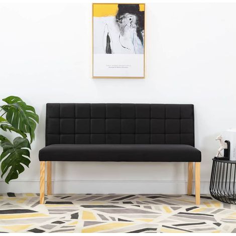 vidaXL Banc 140 cm Noir Velours (1/5)