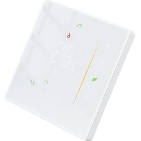 Thermostat intelligent domestique programmable avec application et commande vocale pour chauffage au sol électrique, régulateur de température compatible ZigBee AC 95-240 V, blanc (1/5)