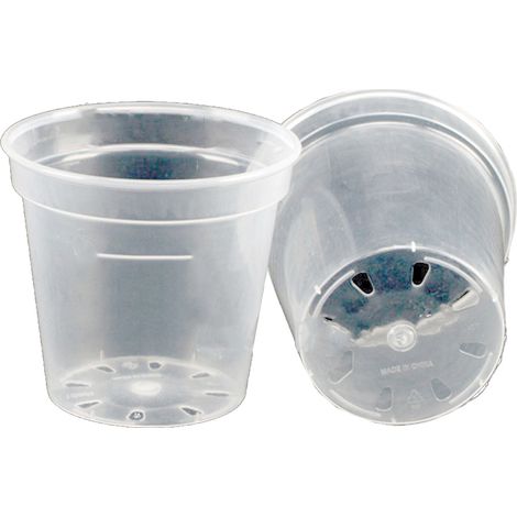 1 pot de fleurs transparent en plastique rigide, épais et haute transparence, effet pierre, pour orchidées dendrobium et plantes grasses (1/5)