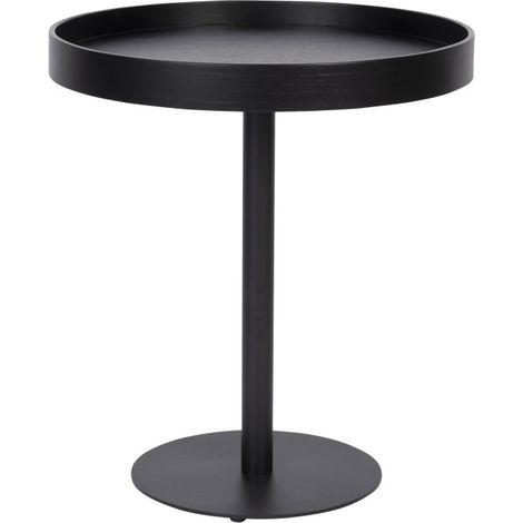 Table d'appoint ronde en bois et métal ø45cm - Noir - YURI (1/5)