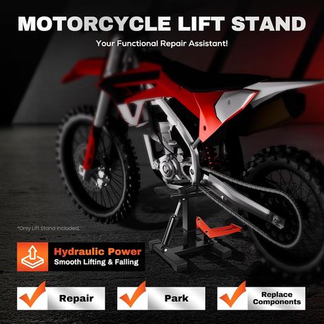 Hydraulischer Motorrad Ständer, Profi Motorrad Hebebühne Motorradständer Motorradheber Motocross Hubständer Klapp Hebebühne Universal Motorrad Halterung (1/5)