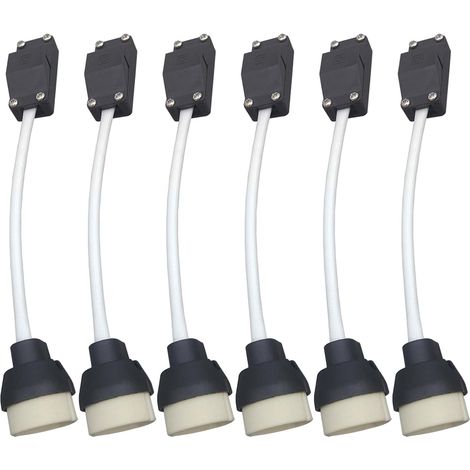 6 Pièces GU10 Douille Lampe Céramique avec Bornier et Câble Support de Lampe GU10 avec Manchon Isolant Connecteur Adaptateur pour Ampoules LED et Halogène (1/5)