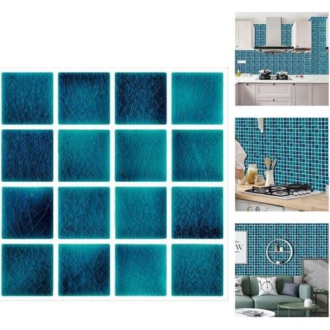Autocollants muraux imperméables 30 pièces 10x10cm – Stickers carrelage adhésifs pour salle de bain et cuisine – Résistants à la chaleur et à l'huile (1/5)