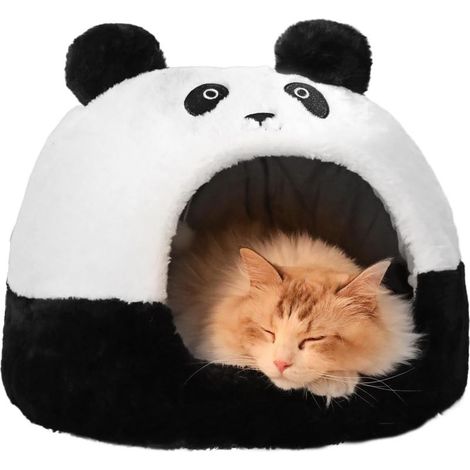 Katzenbett, Hausdesign im Panda-Stil, verstecktes Bett für Hunde, Welpen und Kätzchen (1/5)