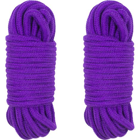 2 Rouleaux Corde en Coton Doux 6 mm x 10 m – Cordon Torsadé Multifonctionnel Violet pour Camping, Jardinage, Nautisme, Tir à la Corde, Animaux, Escalade (1/5)