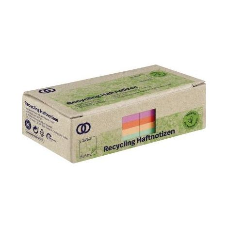 SOENNECKEN Haftnotiz Soennecken oeco Recycling 75 x 75 mm (B x H) kiwigrün orange rot violett 400Bl./Block 2 Block/Pack. (1/3)