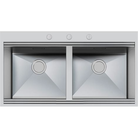 Foster Milano 1020 050 Lavabo sobre-encimera Rectangular Acero inoxidable (1/3)