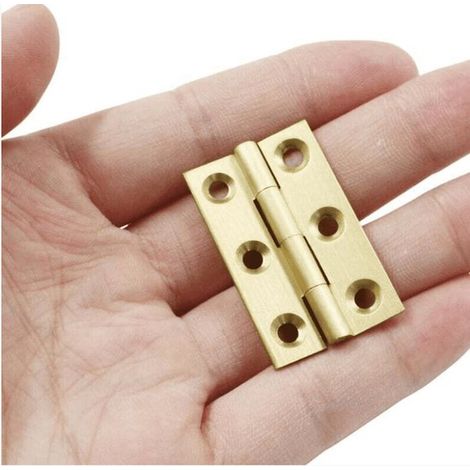 Minibisagras de latón macizo de 3,8 cm (1,5 pulgadas),Bisagras de latón para armarios,Bisagras pequeñas para cajas,Caja de madera,8 piezas (1/4)