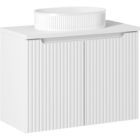 Waschtisch 80cm mit Keramikwaschbecken, weiß, NEWPORT-56-WHITE (1/5)