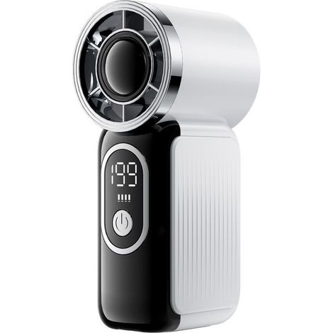 Mini ventilatore portatile - Lunga durata della batteria - Turbina potente - Interfaccia USB - Adatto per esterni - Bianco (1/5)
