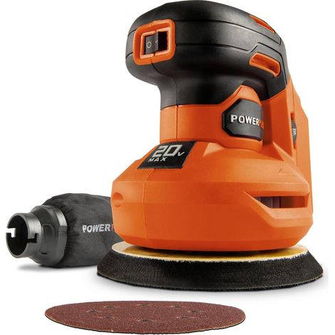 Dual Power Ponceuse Excentrique Sans Fil de 20 V POWDP50400, 24 000 min-1 - 1 Sac et 1 Papier Abrasif - sans Batterie/Chargeur (1/5)
