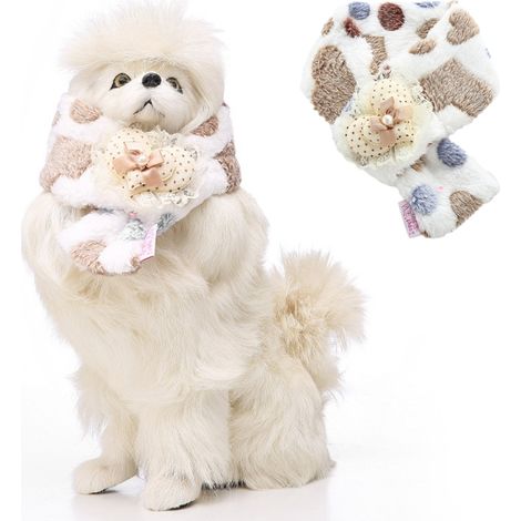 1 écharpe pour animaux de compagnie, motif cœur, tailles S/M/L, polyester, accessoire festif hiver Noël (1/5)
