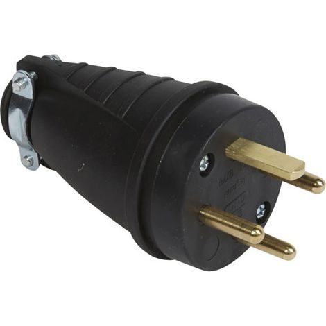 Legrand – Fiche électrique mâle avec terre 20A – 4 broches – Caoutchouc résistant pour extérieur – Classe de protection IP20 (1/4)