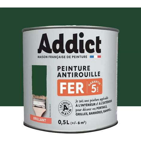 Peinture Fer Antirouille Addict Vert Mousse Brillant 0,5 L (1/2)