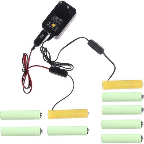 Adaptateur Secteur 1.5V-12V pour Piles AAA/AA/C/D - Remplace 1 à 8 Piles - Version UE (1/4)