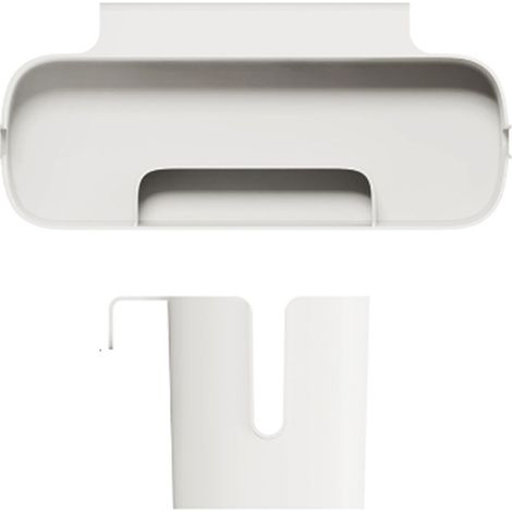 Boîte de rangement suspendue multifonctionnelle et peu encombrante, à fixer au mur, idéale pour organiser maquillage et mouchoirs (blanche). (1/5)