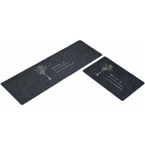 QORVA-Tapis Cuisine Antidérapant 2 Pièces, Absorbant Eau Tapis pour entrée de Salle de Bain, Paillasson Tapis de Sol Cuisine Devant Evier 7 S-Fei Yu (1/3)