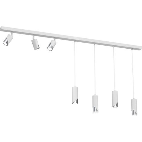 Rampe 150 cm 7 spots GU10 blanc/chrome Shift Luminex