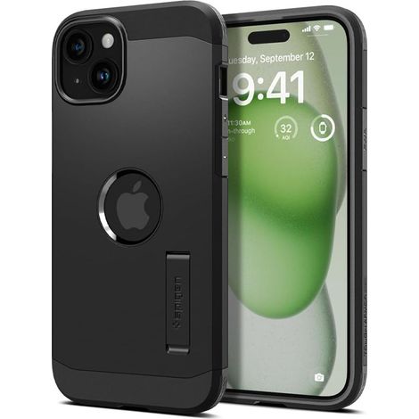 Funda Spigen Tough Armor Mag MagSafe para iPhone 15 (negra) (1/5)
