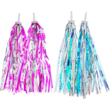Guirnaldas para manillar, Guirnaldas para manillar, Guirnaldas para manillar de niñas, Flecos de princesa, 2 piezas, 27 cm, color (1/5)