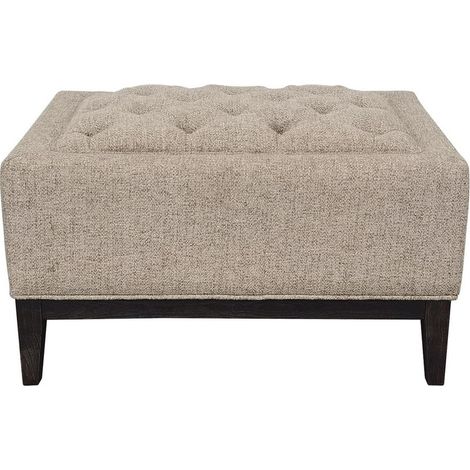 Theodore Buttoned Stool - Wood/Foam/Poly/Metal - L61 x W81 x H48 cm - Dark Taupe