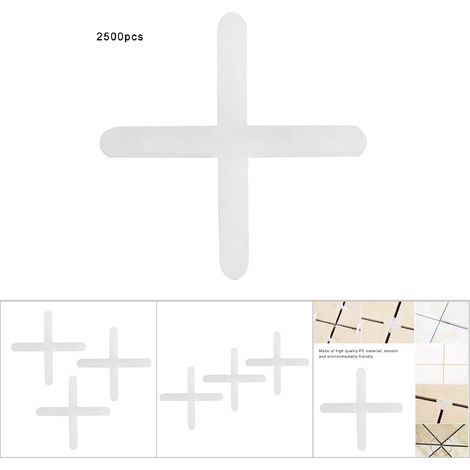 Système de nivellement de carrelage réutilisable, 2500 pièces, espaceurs en céramique et plastique, 1mm/1.5mm (1/5)