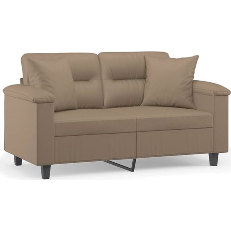 Maison Exclusive - Divano a 2 Posti con Cuscini Cappuccino 120 cm in Similpelle (1/5)