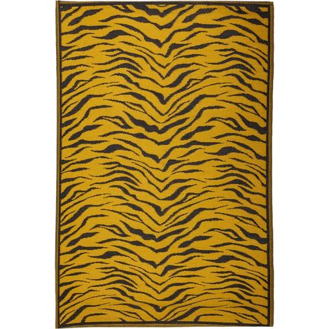 Tapis Jardin Tigre Réversible - Jaune/noir - 150 x 242,5 cm - Livraison gratuite