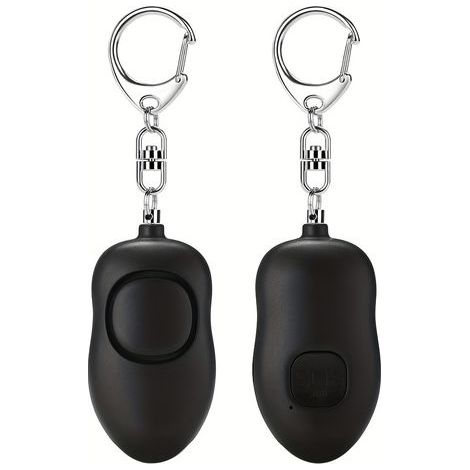 Set mit 2 wiederaufladbaren USB-Personenalarmen, 130 dB – LED-Licht, einfache Bedienung per Knopfdruck, für Frauen, Senioren, Zuhause und Auto (1/5)