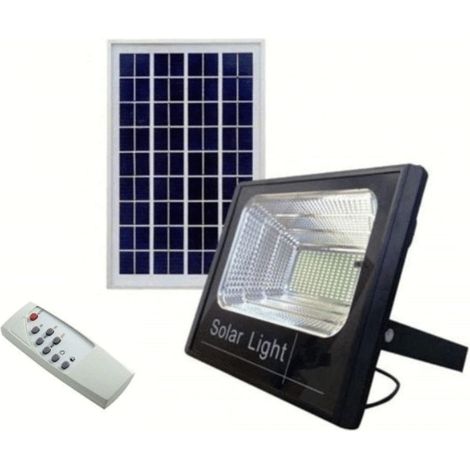 FARO FARETTO LED ENERGIA SOLARE PANNELLO CREPUSCOLARE + TELECOMANDO 100 W