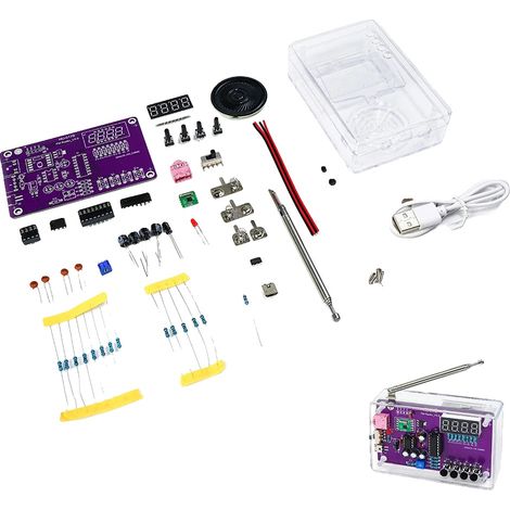 Kit de radio FM, pantalla digital, cancelación de ruido, con estuche. (1/2)