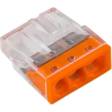 Conector r谩pido 3x 2,5 mm2 naranja E.4181T /100 unidades/