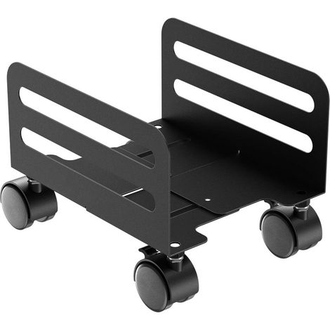 Höhenverstellbare mobile Halterung für Computer-Hosts, Desktop-Host-Rack und Gehäuse-Rack, Stahl-Hauptrahmen (schwarz), 1 Stück (1/5)