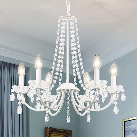 Lustre Salon Cristal Lumières Suspensions D'éclairage Métal Lustre Salle à Manger Douille E14 Lampe Lustres Chambre Cuisine Couloir (1/5)