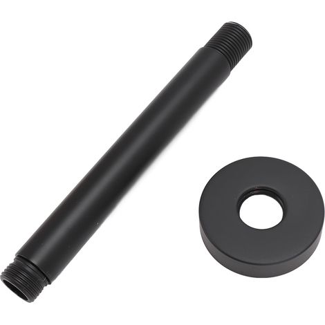 Rallonge de douche murale en acier inoxydable noir mat, installation facile, 15 cm. (1/5)