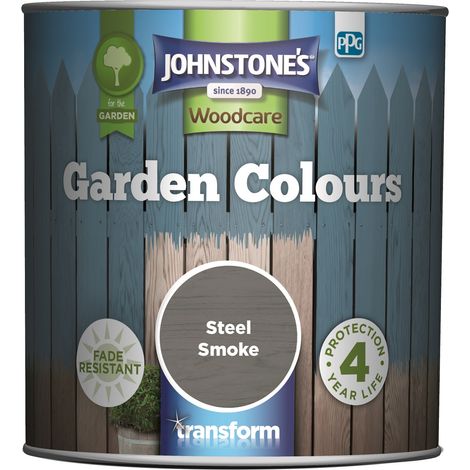 Johnstones Woodcare Garden Colours Paint - 1L - Steel Smoke
