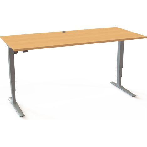 STIER Elektrisch höhenverstellbarer Schreibtisch 501-43 180 x 80cm Buche 65-125cm (1/3)