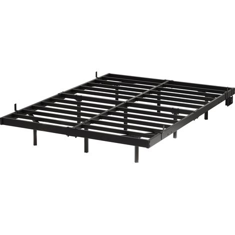 CHICFURN Cama 140x190 cm de metal negro, efecto flotante, LED y carga integrada (1/5)