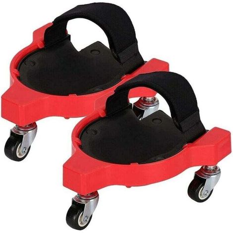Attelle de genou coulissante multifonctionnelle à roulettes - Rouge - 29,5 x 28,8 cm - Lot de 2 (1/4)