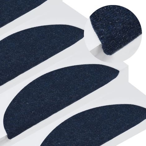 15 pcs Tapis d'escalier autocollants, Tapis de marches, Marchettes D'escalier 65x22,5x3,5 cm Bleu MKS52104 (1/5)