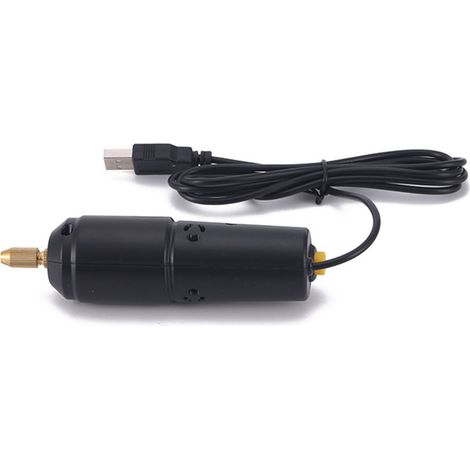 Mini-Elektrobohrmaschine mit 360°-Drehung, USB-Anschluss, Rotationswerkzeug-Set zum Bohren, Polieren und Schleifen von Perlmutt- und Jadestein (schwarz) (1/2)