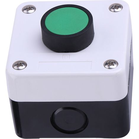 Interrupteur vert étanche à poussoir, boîte de commande à un bouton pour motorisation de portail (1/5)