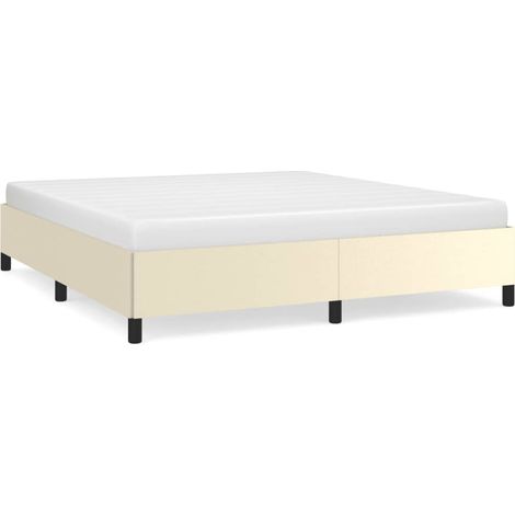 Lit double  Lit adulte  Cadre de lit sans matelas crème 180x200 cm similicuir