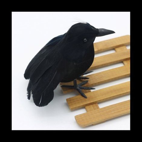 Simulation Corbeau Noir ModèLe Animal Corbeau Artificiel DéCor de FêTe D'Halloween Noir Faux Oiseau Corbeaux Prop DéCoration de (1/5)