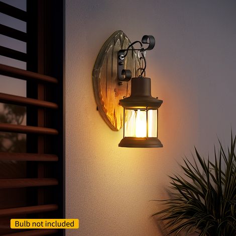【Maison connectée】Applique Murale Rustique Style Lampe à Pétrole, Douille E27 pour restaurant, couloir, entrée, bar, café, chambre à coucher, table de chevet, abat-jour en verre [Classe énergétique E] (1/5)